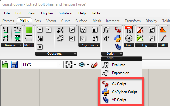 Grasshopper scripting components