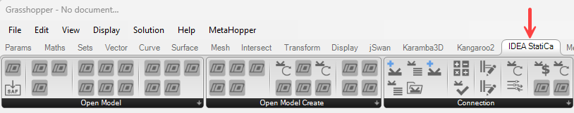 IDEA StatiCa tab in Grasshopper